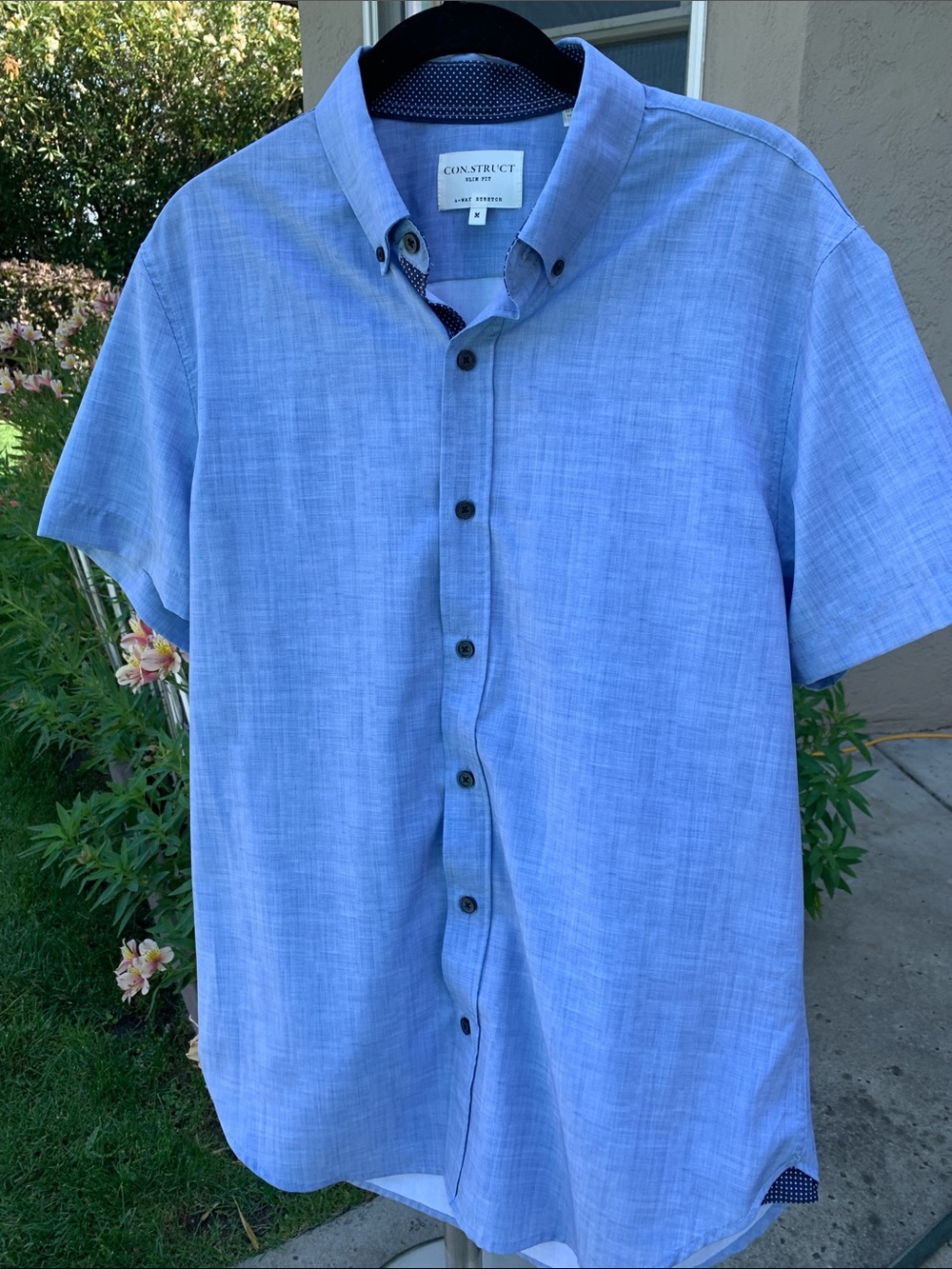 Con.Struct Slim Fit Button-Down Short-Sleeve Shirt